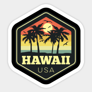 Hawaii USA Hexagon Adventure Badge Sticker